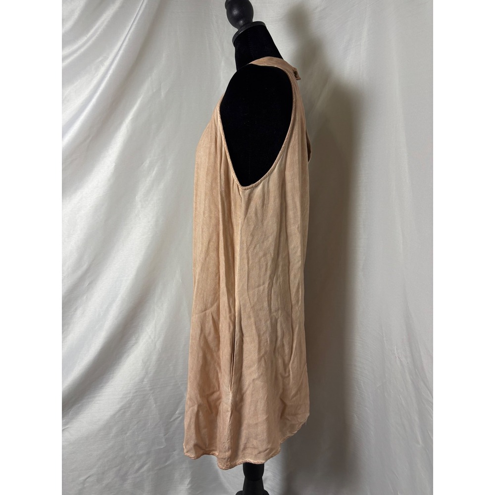 Entro Halter Mini Dress Women Size S Peach Tan Boho Open Back Trapeze - Picture 3 of 5